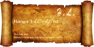Hanga Lóránt névjegykártya